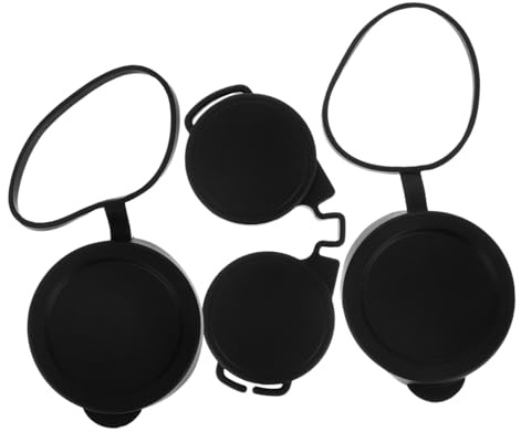 Fernglas Objektivschutz 50mm aus Gummi mit Okularschutz | Dachkant und 10x50-modelle, 3 Stück Schwarz, Flexibler Sitz mit Sicherungsband