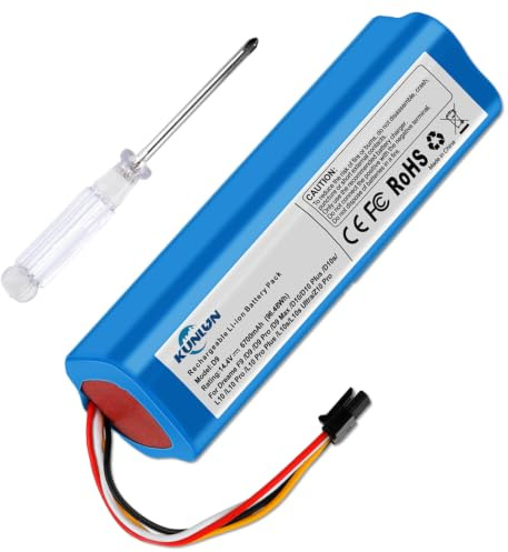 KUNLUN 14.4V 6700mah Batteria per Dreame D9 Pro/Max F9 | D10 Plus/D10s/L10/L10s Ultra, per Xiaomi Mi S5/S6/S7/Q7 MaxV Ultra Pure, Roborock S50/S51/S55/S60