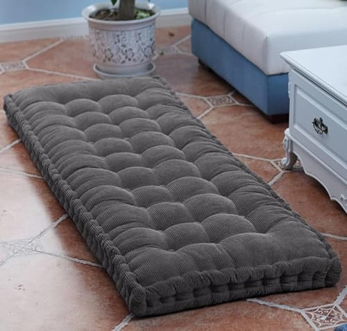 uyeoco 8 Dickes Bankauflage Bankkissen, Sitzkissen Bank Sitzauflage Innen Outdoor, Gute Qualität Waschbare Gartenbank Auflage, Rechteck Sitzkissen Groß Für Stuhl Boden Bürostuhl(dunkelgrau,100x60cm)