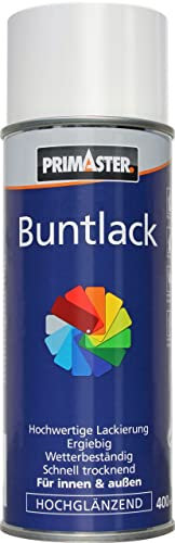 Primaster Lackspray 400ml Reinweiß Hochglänzend Wetterbeständig Sprühlack