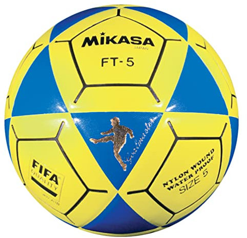 MIKASA FT5 Goal Master Ballon de Football Taille 5, Bleu/Jaune