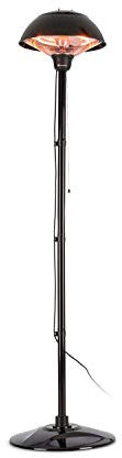 Blumfeldt Heat Guard Blackline Infrared Radiant Heater - Terrace Radiant Heater, Floor-Standing Radiant Heater, 750 or 1500 Watt, Outdoor use, IP34, Stainless Steel, Black