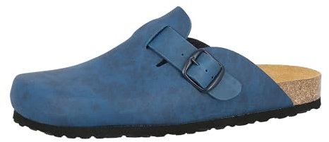 Lico Pantolette Bioline Clog Herren Clog, Blau, 48 EU