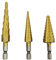 3 pcs 4241 HSS Imperial Step Drill Bit Set Hex Shank 3/16-1/2,1/4-3/4,1/8-1/2