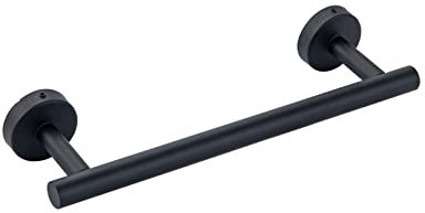 Towel Bar for Bathroom Hand Towel Rail Bathroom Kitchen Dish Cloths Hanger Self Adhesive Towel Stainless SUS304 Stainless Steel Towel Holder Modern Style (black, 12in)