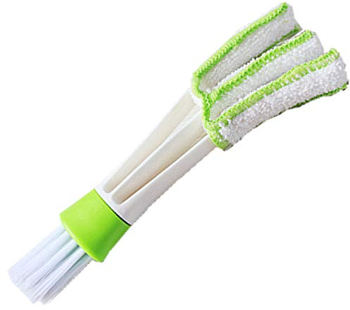 U-M Brosse de nettoyage pour voiture, climatisation, brosse de sortie d'air, joint de fenêtre, outil de nettoyage économique et durable Deft and Fashion, Blanc, Vert., 16.5*3.3*2 CM