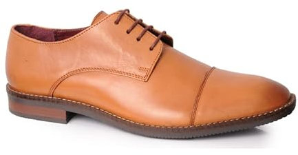 Silver Street London Herren Rufus Derby, Leder, hautfarben, 46 EU