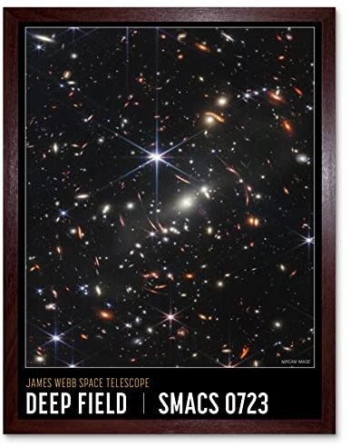 Artery8 NASA James Webb Space Telescope First Deep Field SMACS 0723 Poster Artwork Framed Wall Art Print 9X7 Inch