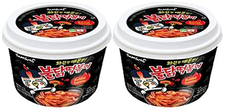 Korean Hot Chicken Flavour Buldak Topokki Rice Cake Bowl 185g (Pack of 2)
