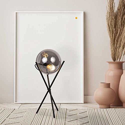 s.luce Orb Glas-Tischlampe Dreibein 20cm Glaskugel Wohnzimmer Tischleuchte Dimmbar, Glasfarbe Kupfer Verlauf, Dreibein Gold