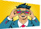 Magic Canvas Art Mann Wow Brille Pop Art Leinwandbild 1- teilig Hochwertiger Kunstdruck Wandbilder – B8396, Material: Poster ungerahmt, Größe: 120x80 cm
