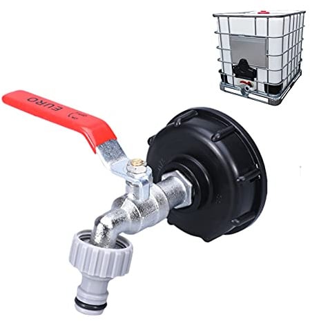 IBC Tank Zubehör 1/2 IBC Container Zubehör Ibc Tank Adapter For S60x6 Wassertank 1000L Ibc Adapter Gartenschlauch Wassertank Schlauchanschluss Ersatz Für Ibc regenwassertanks (1/2 A)