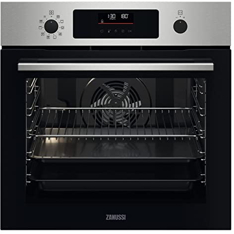 Zanussi ZOPXD6XN Forno Elettrico Multifunzione Pirolitico a 3 Cicli, Integrabile, 9 Funzioni, Cavità XXL, Display LCD, Capacità 72 L, Inox Anti-impronte, Classe A+