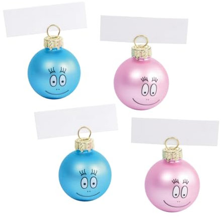 Lot de 4 Boules de Noel Porte Noms Barbapapa
