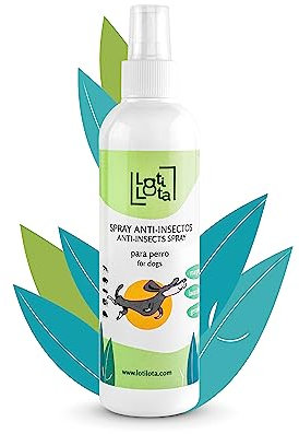 LOTI LOTA Spray Anti-Insectos para PERROS - 250 ml - Extractos Naturales - Margosa, Geraniol y Lavandino