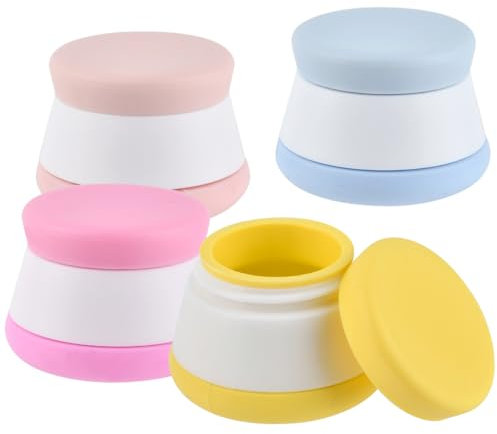 FOCCTS 4 Stück 20ml Silikon Kosmetische Creme Behalter, 4 Farben Silikon Reiseflaschen Reise Kosmetik Behälter, Reise Cremedose Silikon Leerdose Kosmetik für Reisen Zuhause Lagerung Cremes Lotionen