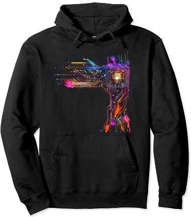 CPU Prozessor Platine Technik Nerd Computerchip Informatiker Pullover Hoodie