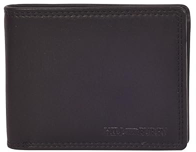 Hill Burry Leder Heeren Portemonnaie I Geldbörse I Brieftasche | Geldbeutel Wallet Portmonee Echtleder RFID Schutz hochwertig naturgegerbt Black Schwarz