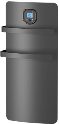 NOIROT - Radiateur Sèche-Serviette Anuri - Élément Chauffant Monobloc + Soufflerie - Programmable - Grande Capacité d'Étendage - Certifié Origine France Garantie, NF - 1200 W, Anthracite