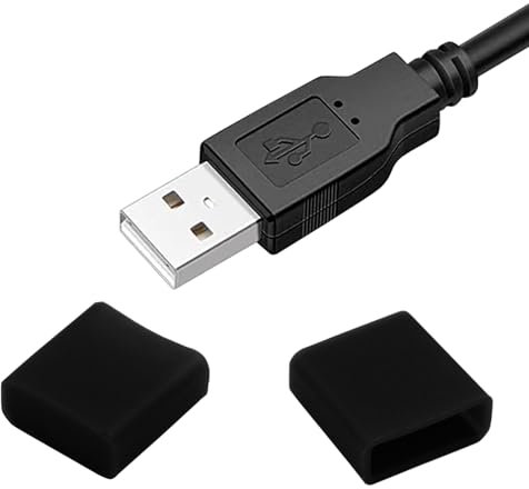 Jiozermi 10pcs Silicone USB Cap Port Cover, Anti Dust Cover, Anti Dust Cap - Protective Anti Dust Protector for USB Type A Male Ports (Black)