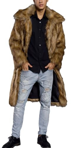 Manteau De Fourrure Artificielle Pour Hommes Hiver Fausse Fourrure Vêtements D'extérieur Coupe-Vent Manteau De Fourrure Punk Parka Vestes Manteaux Chauds