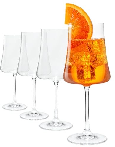 WUITOKI Bicchieri Spritz, Aperitivo, Cocktail, set da 4, 560ml, Longdrink, eleganti con stelo lungo