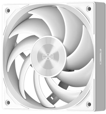 PCCOOLER 120mm Case Fan, F5 R120 PWM 4-Pin FDB PC Fan 2200RPM Daisy Chain Case Fan, 80CFM Cooling Fans 3.5mmH2O 28dB(A) 3 Mode Fan for CPU Liquid Cooler, Air Cooler, White - 1 Pack