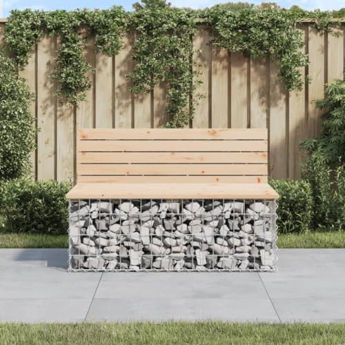 Homgoday Gartenbank aus Massivholz Kiefer mit Lehne und Sitzfläche 103x70x65 cm, braun, verzinkter Stahlbeine