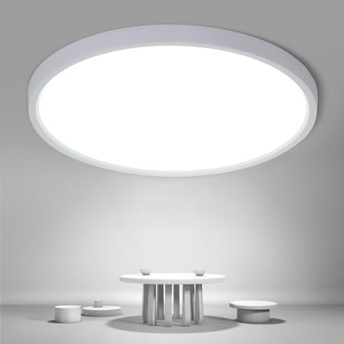 Osairous Lamparas de Techo, Ø40cm 36W Plafon LED Techo, Lampara Techo Dormitorio IP44, 6500k 3980 LM Luz Blanca Fría para Cocina, Dormitorio, Pasillo, Baño, Salón