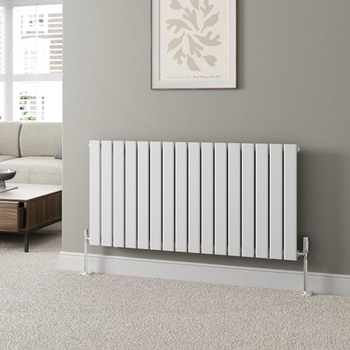Radiant Living Designer Radiator White Horizontal Single Flat Panel Rads 600x1212mm