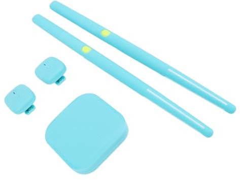 Baguettes de Tambour à Air électrique, Expérience Réelle, Baguettes à Air, Effet de Lumière Colorée, Ensemble de Batterie à Air électrique sans Fil et Portable, Bâtons pour (Cyan)