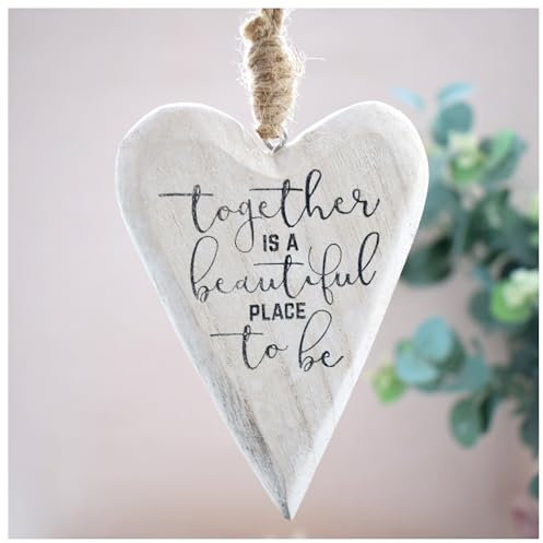 Together is a Beautiful Place To Be. 3D Hanging Heart Home Ornament. Family Couple Wife Newlywed Wedding Gift