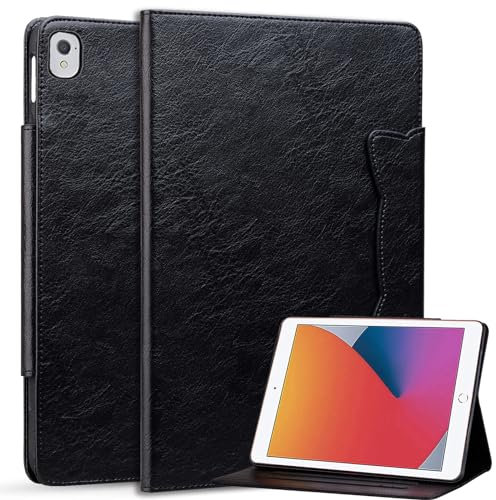 Bxithnr Funda para iPad 9,7 Pulgadas 6.ª/5.ª Generación 2018/2017, iPad Air 1/ Air 2 Carcasa PU + TPU Cuero [Auto-Sueño/Estela] Flip Case Cover con Función de Soporte - Negro