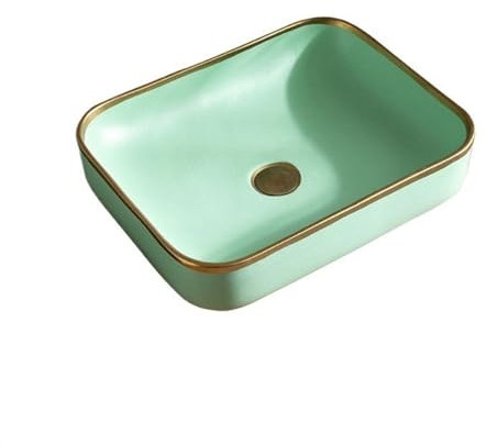 XXAD553TY Lavabo de Pie Lavabo sobre encimera, Lavabo de Lujo Ligero for balcón, Lavabo for Patio, Lavabo Simple, Lavabo Individual for el hogar, sin Accesorios Lavabo de Pie Redondo(Green)