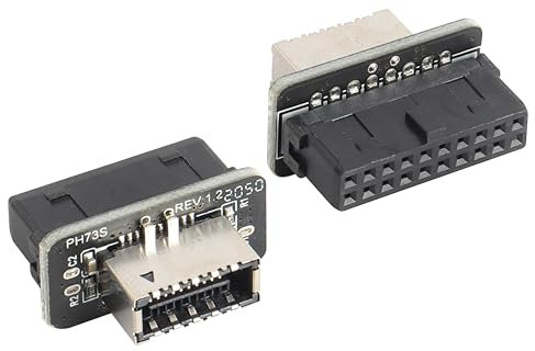 AAOTOKK 2 Pezzi USB 3.0 19 Pin Femmina a USB 3.1 Tipo E Femmina Adattatore del Pannello Frontale del Connettore a 20 Pin del Pannello Frontale,Utilizzato per Schede Madri del Computer.(19 Aghi)