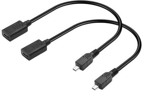 GINTOYUN 2 PCS Mini 8-Pin to Type-C Data Cable Mini 8-Pin Male to Type-C Female Camera Data Cable for Cameras,Laptops,Mobile Phones,Desktop Computers,etc(11.81 Inch)(Type-c)