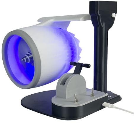 Generic Jet Engine Desktop Fan, Turbofan Turbojet Engine Model Kit, 3D Printed Electric Structures, Humidifier with Blue Light Tail Flame, Adult STEM Educational Kit