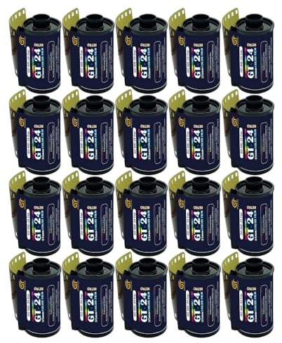 GT Photo Farbfilm GT24FILM 35 mm – 20 Folien mit 24 Positionen – ideal für Fotografie, Entwicklung und hochwertigen Druck