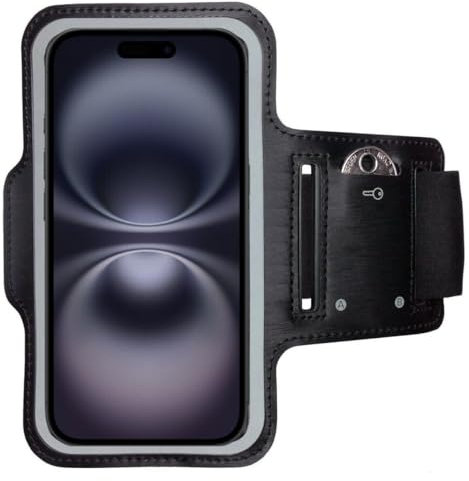 CoverKingz Sportarmband für iPhone 16 Plus - Armtasche mit Schlüsselfach Oberarm Halterung - Sport Laufarmband Handy Armband