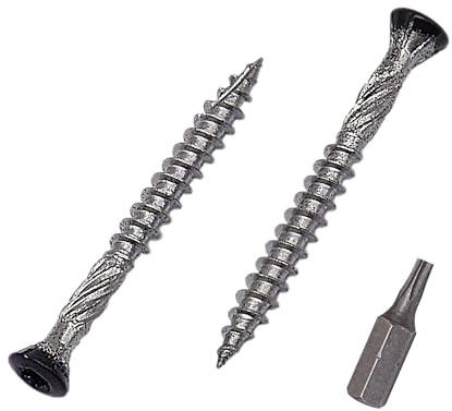SKIR'CO (50 pièces) Vis à bois en acier inoxydable de couleur noire 4,0 x 40 mm, RAL 9005 Vis pour aggloméré A2, tête fraisée Torx, vis type 17