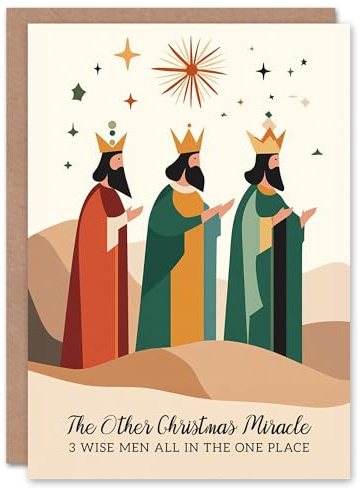 Artery8 The Other Miracle Three Wise Men Joke Funny Blank For Him Or Her Art Christmas Card
