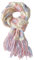 Foulard en coton léger et doux pour femme - Motif floral - Châle tricoté - Pompons, rose/bleu, M