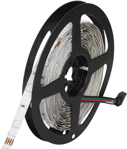 ECD Germany LED Strip 5m RGB 3528 SMD, 60 LEDs/m, 300 LEDs, 1500 lm/m, Farbwechsel, Selbstklebend, LED Stripe Streifen Ersatzleiste Leiste Lichterkette Lichtleiste Lichtband Licht Band Beleuchtung