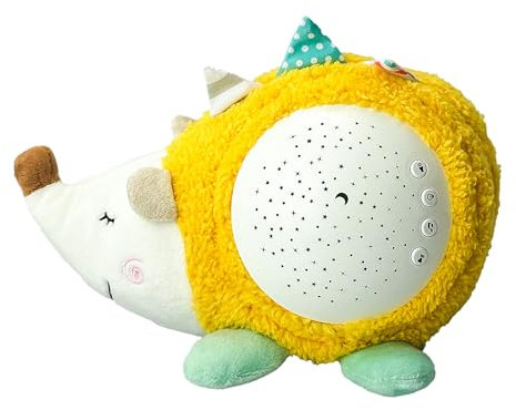 Kyoot 3 in 1 Baby Sleep Soother Sleep Aid, Star Projector Night Light & Soft Teddy Toy | 10 Soothing Sounds, Lullabies Ocean Rain Birds White Noise Machine with Volume Control | Baby Gift | Hedgehog