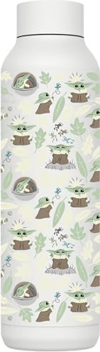 Quokka SOLID X STAR WARS | BOTTIGLIA TERMICA IN ACCIAIO INOX DOPPIA PARETE | THE MANDALORIAN GROGU LEAVES