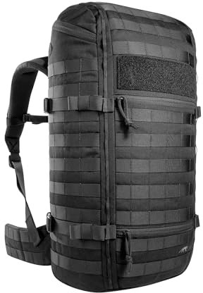 Tasmanian Tiger TT Base Pack Top Load 30 Modularer, erweiterbarer Einsatz-Rucksack 30L Volumen, Trekking-Rucksack mit Molle-System und abnehmbarem Hüftgurt; Schwarz