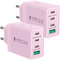 2-Pack USB C Ladegerät, Aioneus 4-Port Netzteil USB C Stecker 40W Schnellladegerät PD 3.0 Power Adapter USB Ladegerät Mehrfach für iPhone 16 15 Plus 14 Pro Max 13 Pro 12 Mini 11,Samsung,Handys Charger