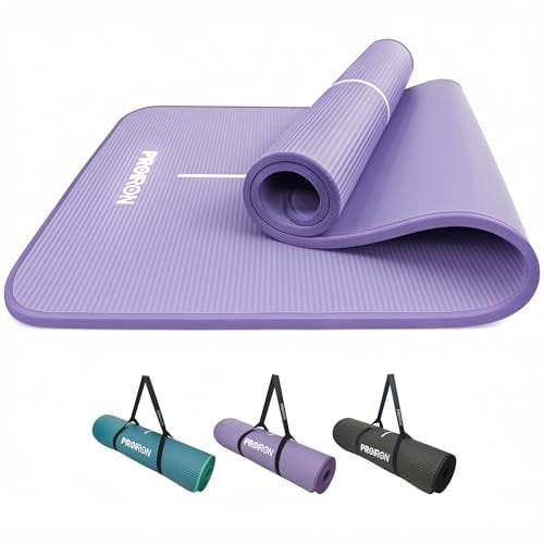 PROIRON Gymnastikmatte, Turnmatte für Zuhause mit Tragegurt Trainingsmatte rutschfest, Yoga Matte Dick 10/15mm und Sportmatte Fitnessmatte Yogamatte Pilates Matte für Heimtraining