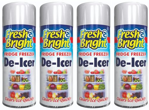 Ice Remover Spray 200ml Pack of 4 Quick Ice Remover Anti-Bacterial Fridge Freezer De-Icer Spray Fridge Cleaner
