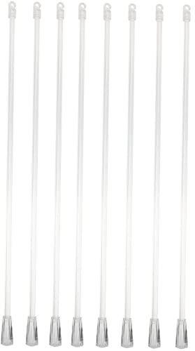 BESPORTBLE Asta Tiratenda Trasparente Da 125 Cm - 8 Pezzi - Parti Di Ricambio Per Bacchette Veneziane Aste Per Tende Verticali Con Gancio e Impugnatura Accessori Per Tende Da